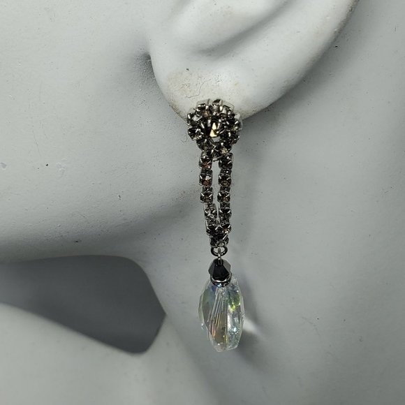 Ali Khan bridal rhinestone drop earrings - Picture 2 of 11